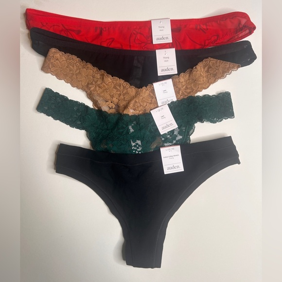 New Auden Lot of 5 Thong Panties, Size Large - Picture 1 of 8